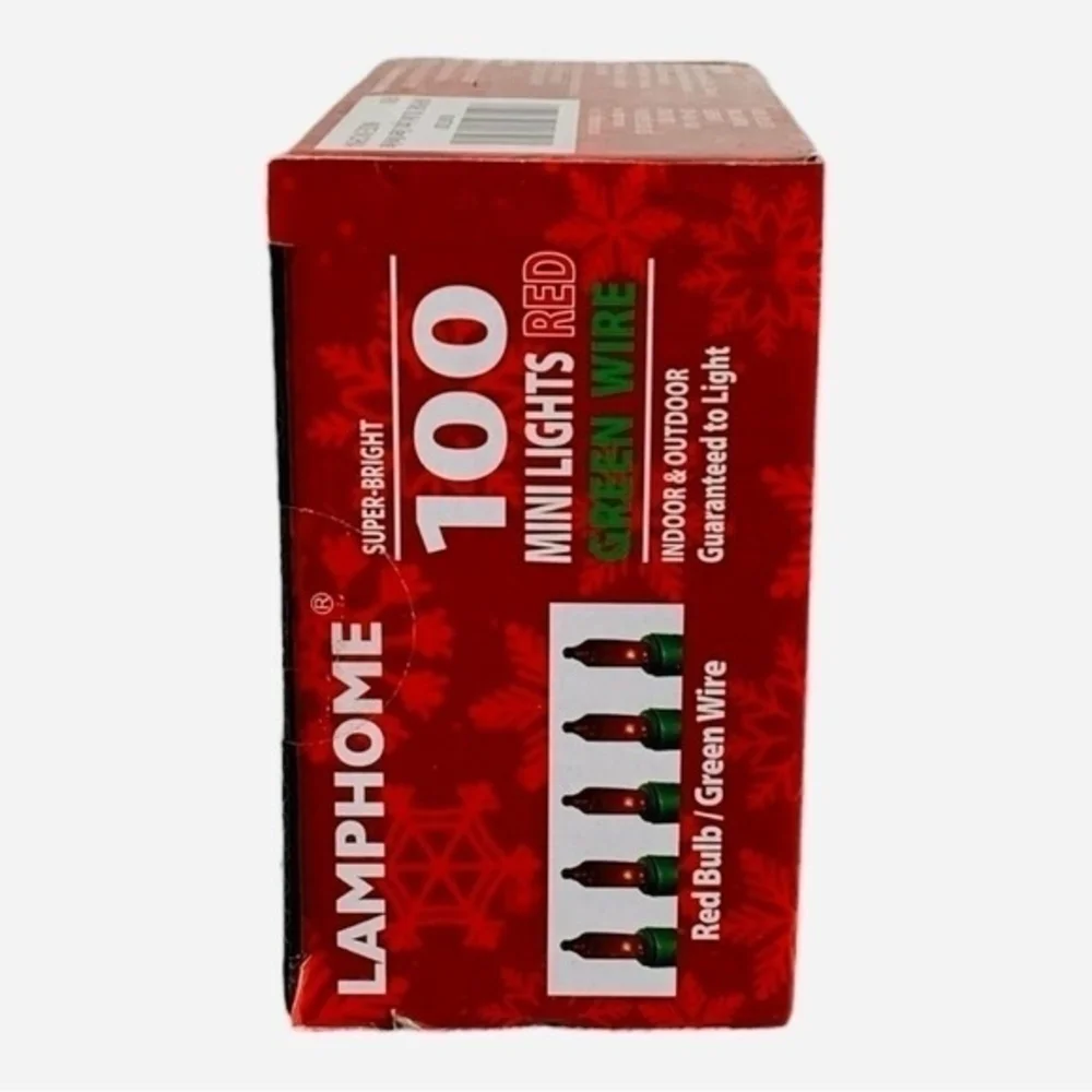 Lamphome 100 Mini Red Christmas Lights Green Wire 19.6 Ft Indoor Outdoor String